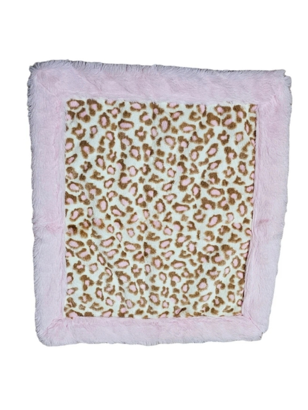 Koala Baby Leopard Cheetah Print Security Blanket Pink Trim And Back Plush Lovey